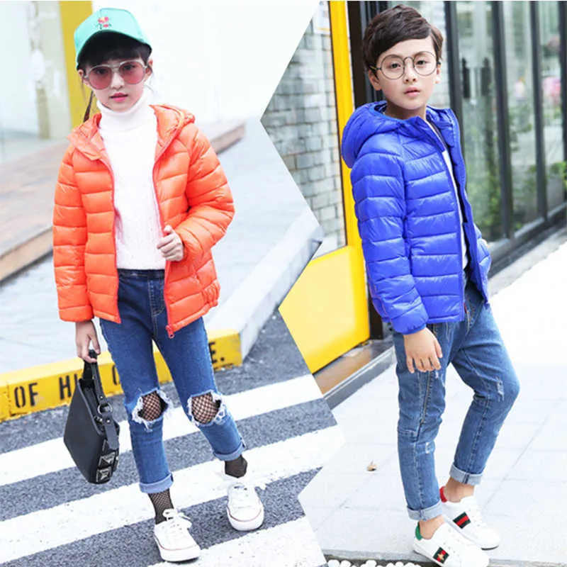 2-12 Years Autumn Winter Kids Down Jackets For Girls Children Clothes Warm Down Coats For Boys Toddler Girls Outerwear Clothes H0910