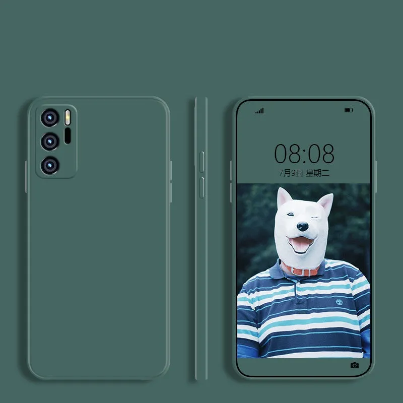 Kwadratowy płyn Silikonowy TPU Soft Cases Pokrywa dla Huawei P50 Plus Honor X10 MAX 9A 9X Y9S 100 sztuk / partia