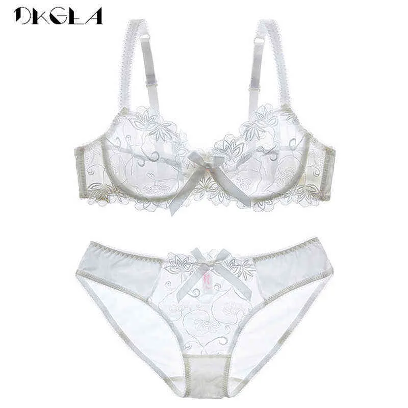White Embroidered Hollow Brassiere Bra And Panties Set Back With Lace Underwear  Sexy Lingerie For Women A/B/C Cup Style 211104 From Dou02, $16.33