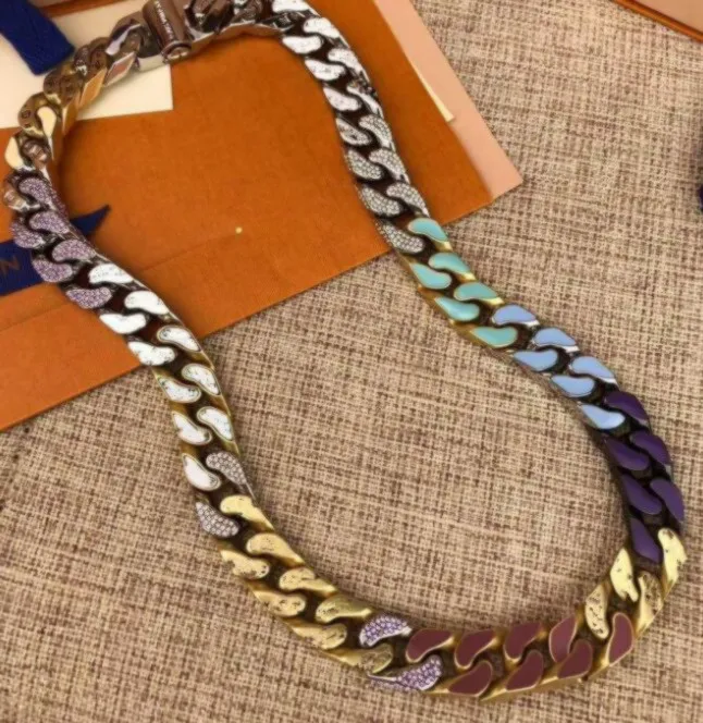 Mode män 316l titanium stål halsband kedja länkar lappar gravera fyra bladblomma färgade emalj 18k guld tjocka armband jude308x