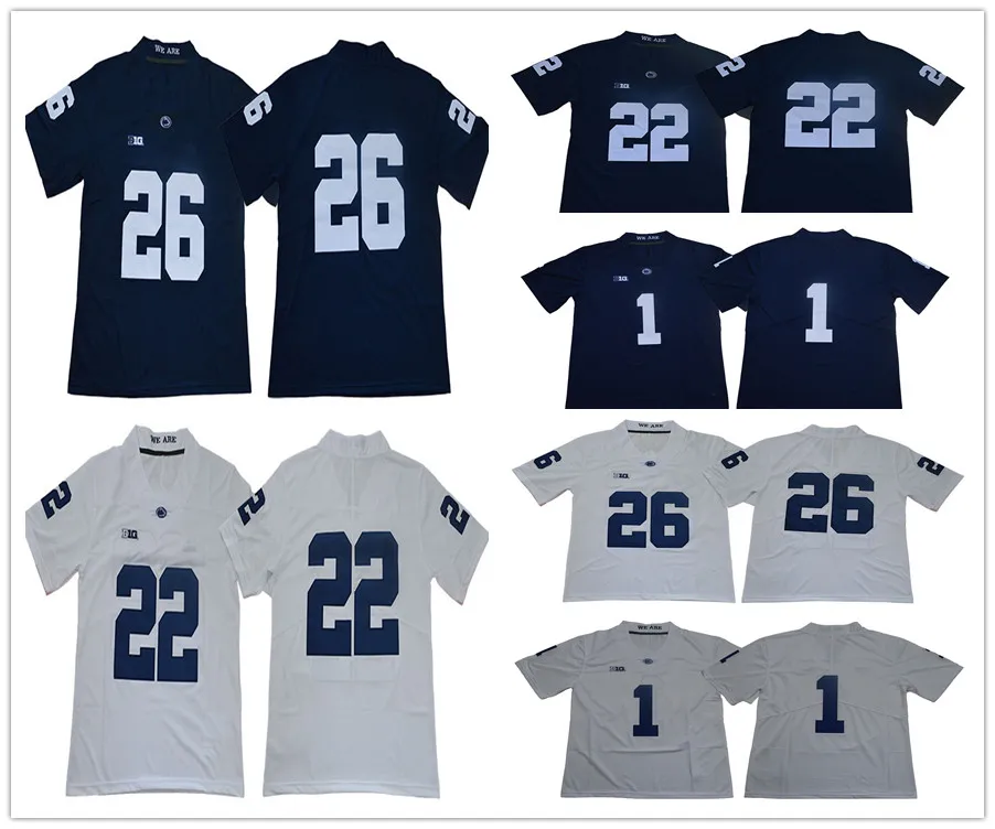 Mens Penn State Nittany Psu College Football Man 여성 키즈 1 조 Paterno 22 John Cappelletti 26 Saquon Barkley Jerseys