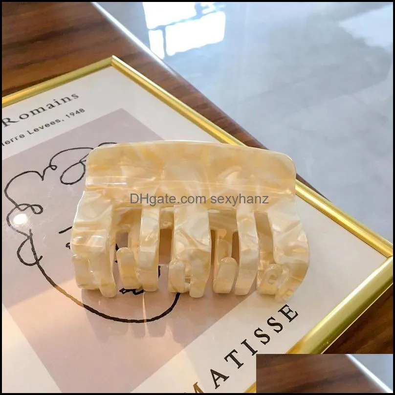 Korean Fashion Floral Square Clamps For Girls Scrunchies Wash Up Hair Claws Medium Size Acetic Acid Beige Head Clips Ornaments