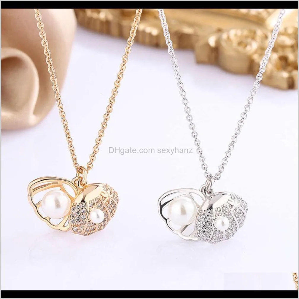 Pendant Necklaces & Jewelry Drop Delivery 2021 Pendants Singapore Chomel Shell Pearl Necklace Womens Fresh And Hollow Out High-Grade Feeling