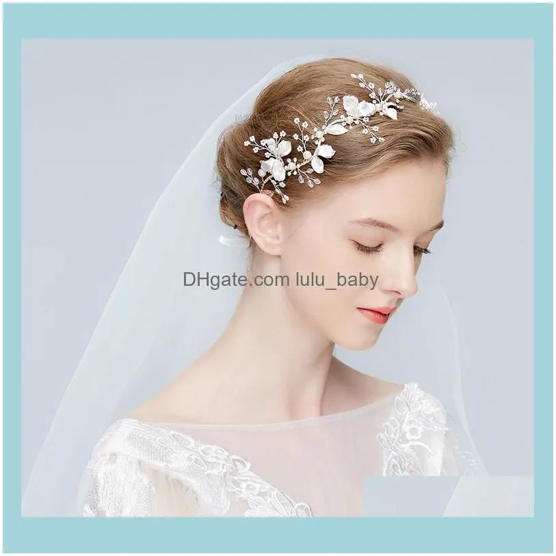 Hair Clips & Barrettes Bridal Vine Wedding Delights Headband With Painted Leaf Prom Dress Accessories Women Wreath