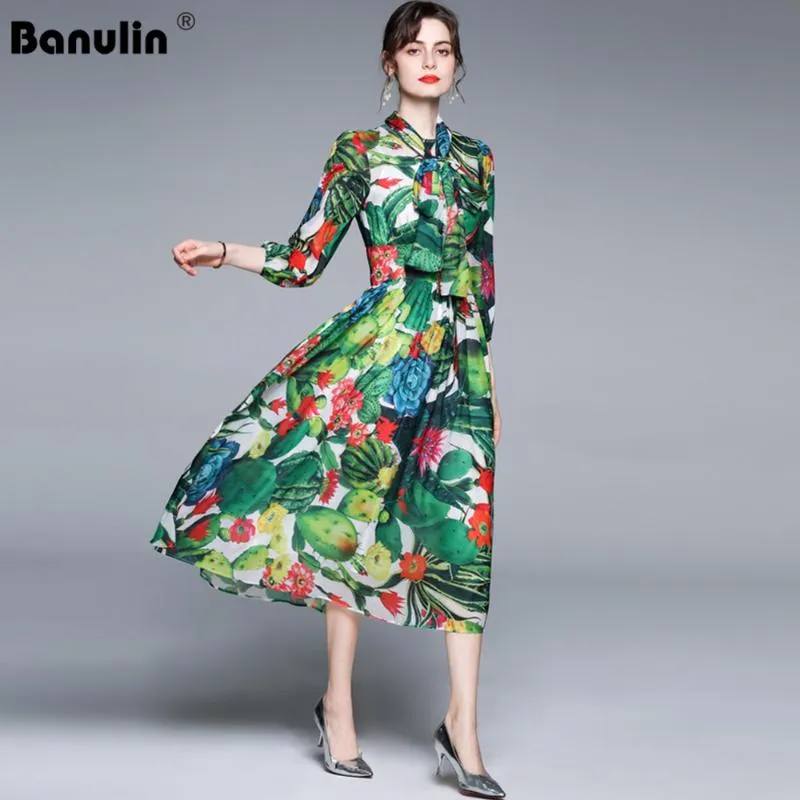 Повседневные платья Banulin 2021 Летнее модное взлетно -посадочное платье пляжное платье женское боевое воротнич