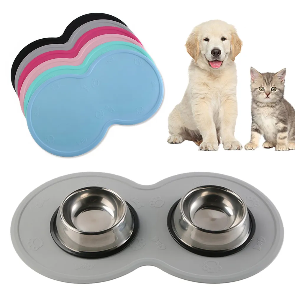 Silicone Dog Bowls Mat Cute Shaped Pet Puppy Cat Feeding Pad for Food Water