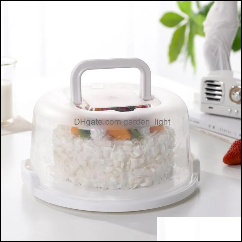 Gift Wrap Portable Cake Storage Box Round Birthday Kitchen Wedding Baking Container Xobw