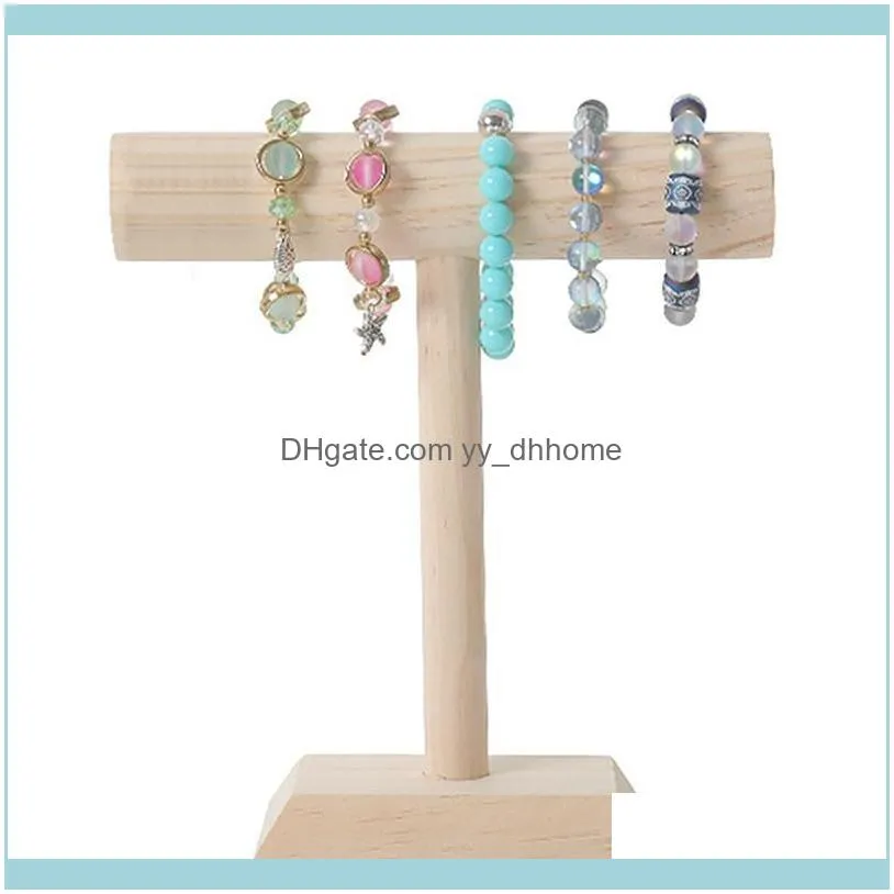 Wooden Bracelet Bangle Necklace Display Stand Holder & Ring Pendant Earrings Jewelry Pouches, Bags