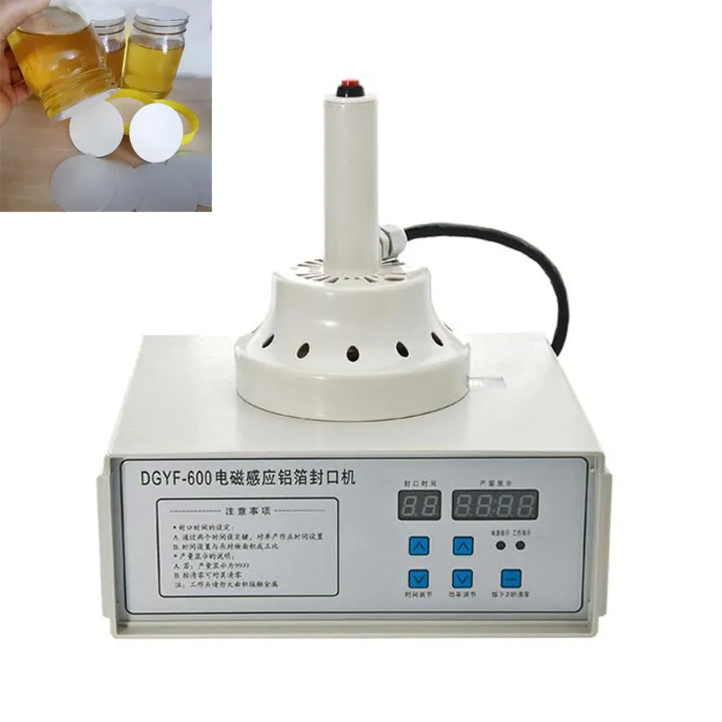 جديد المحمولة الحث الختم آلة العسل زجاجة ختم معدات الألومنيوم احباط السداد 20-85mm