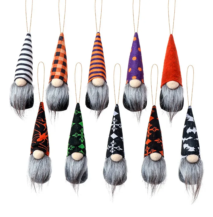 Halloween-Zwerge Hängen Plüschpuppen Spielzeug Hallowmas Bat Spinne Zwerg Rudolph Dekorationen Puppe Requisiten Layout Ornamente Kreative Gefüllte Elf Kinder Geschenke B7758