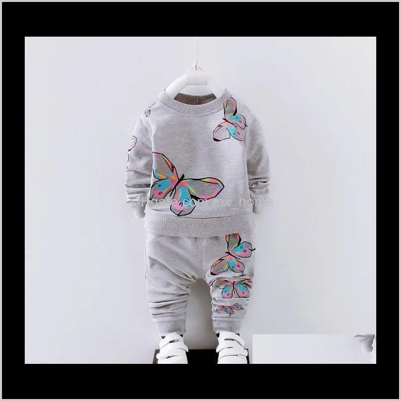toddler baby girls clothes infant kids shirt tops+pants butterfly tracksuit kids girls clothing set