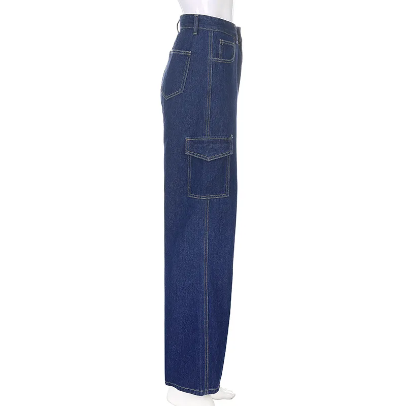 Streetwear Azul Holgado Recto Cintura Alta Moda Mujer Y2k Mom Jeans Para Niñas  Vintage Largo Negro Pantalones De Mezclilla Pantalones Blancos 210510 De 22,94  €