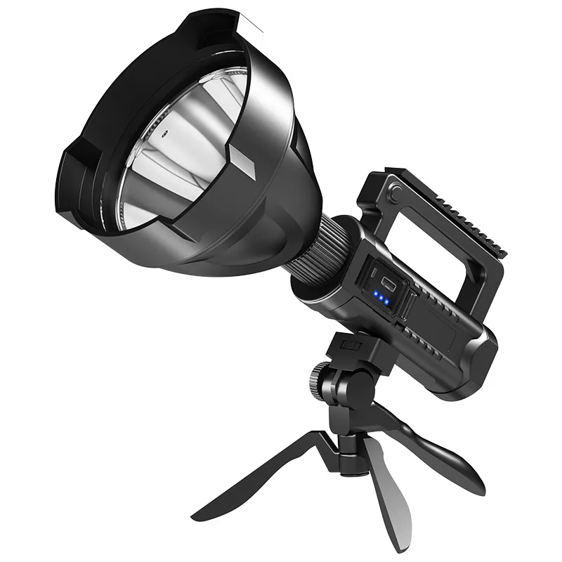 Super Bright 30000LM LED Rechargeable XHP70 2 Big Head Searchlight Handheld Flashlight Work Light Spotlight Floodling 40W Torch La2708