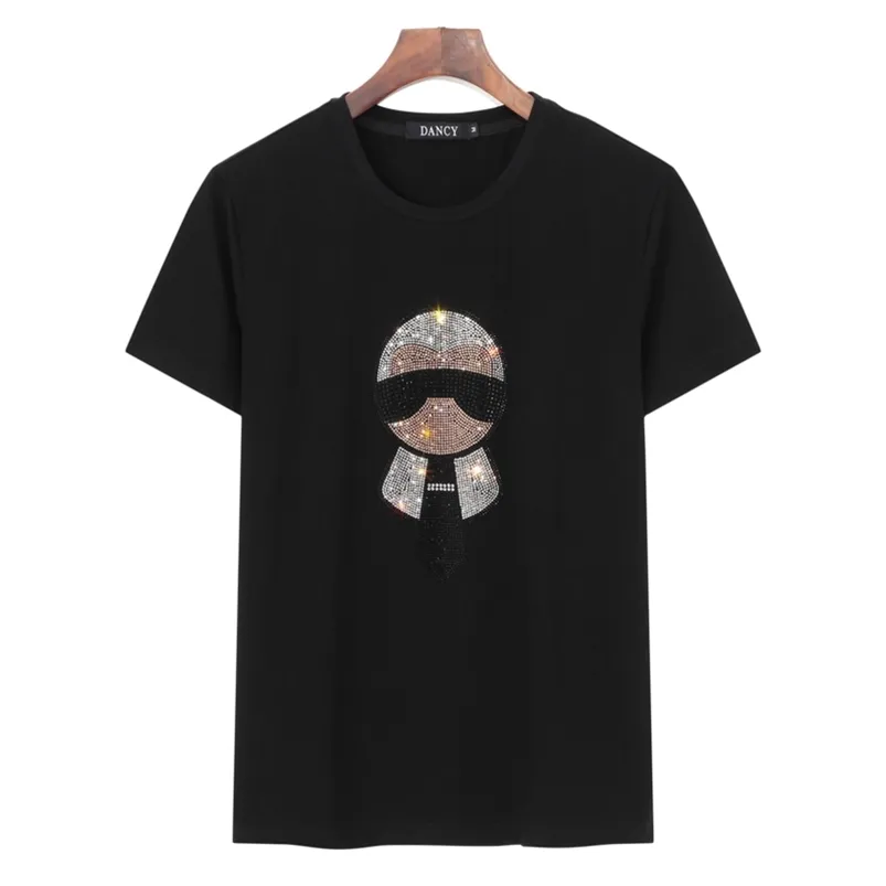 Tamanho grande Shinning Homem Perfuração T Shirt Algodão Overblano Moda Op EE Alta Qualidade Plus Roupas 210706