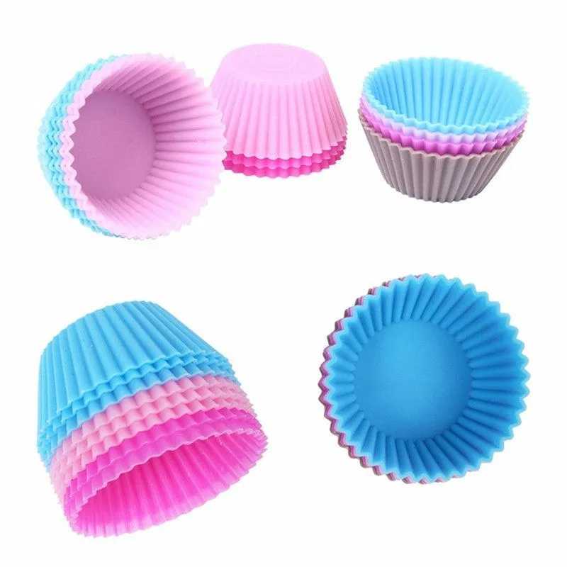 Siliconen Muffin Cake Cupcake Cup Cakes Mold Case Bakvormen Maker Mold Tray Bakken Jumbo KKB6954