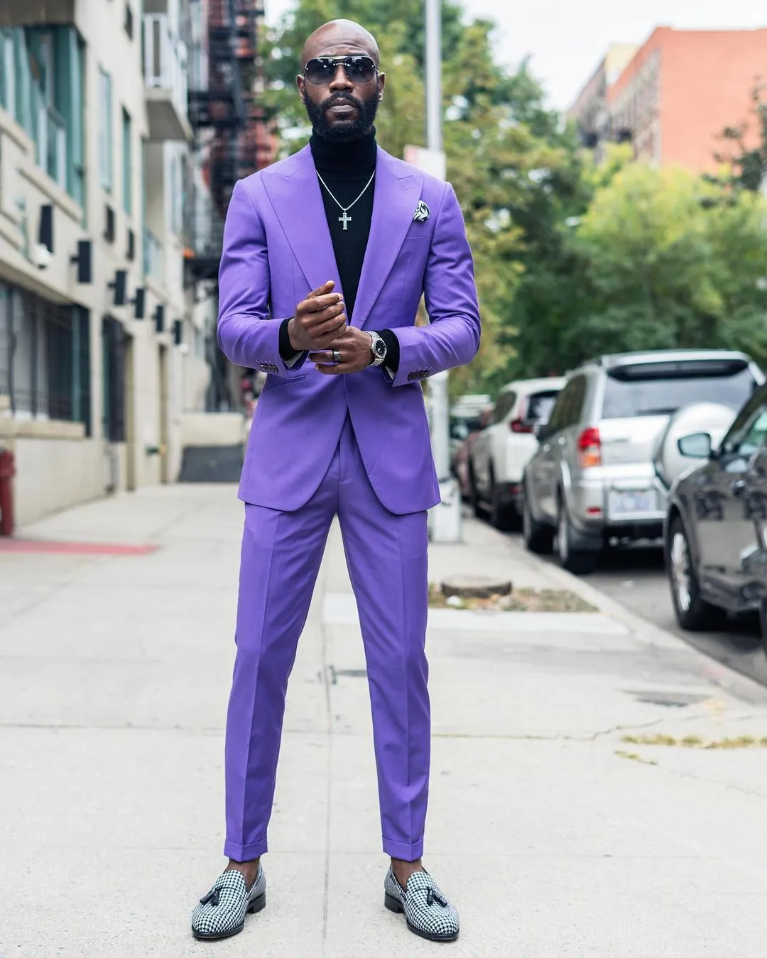 Abiti da uomo color lavanda due pezzi con risvolto a punta smoking da uomo per blazer da sposa slim fit abiti da sposo uomini neri giacche da ballo con un bottone243n