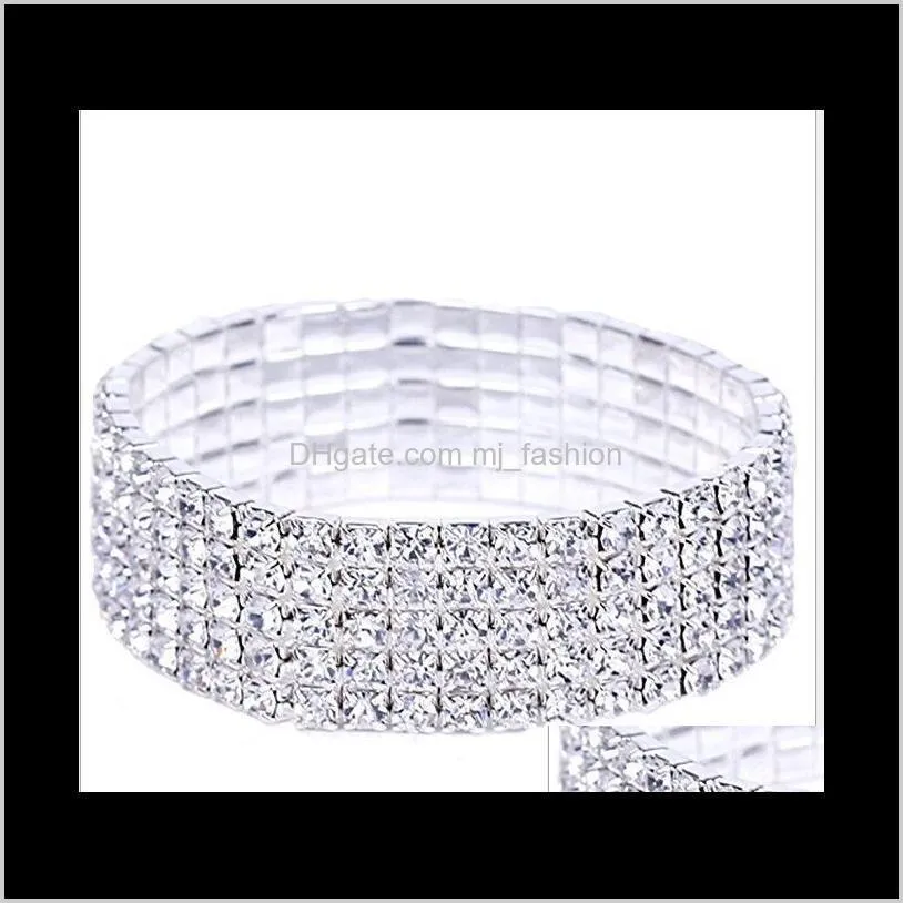 spiral rhinestone crystal stretch bangle bracelet wedding bridal jewelry accessories for women hot sale bracelets ps2389