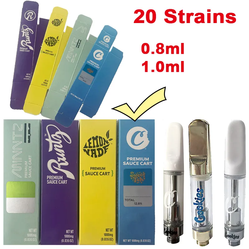 Cookies Premium Sauce Cart Atomizers Vape Cartridge Packaging 0.8ml 1ml