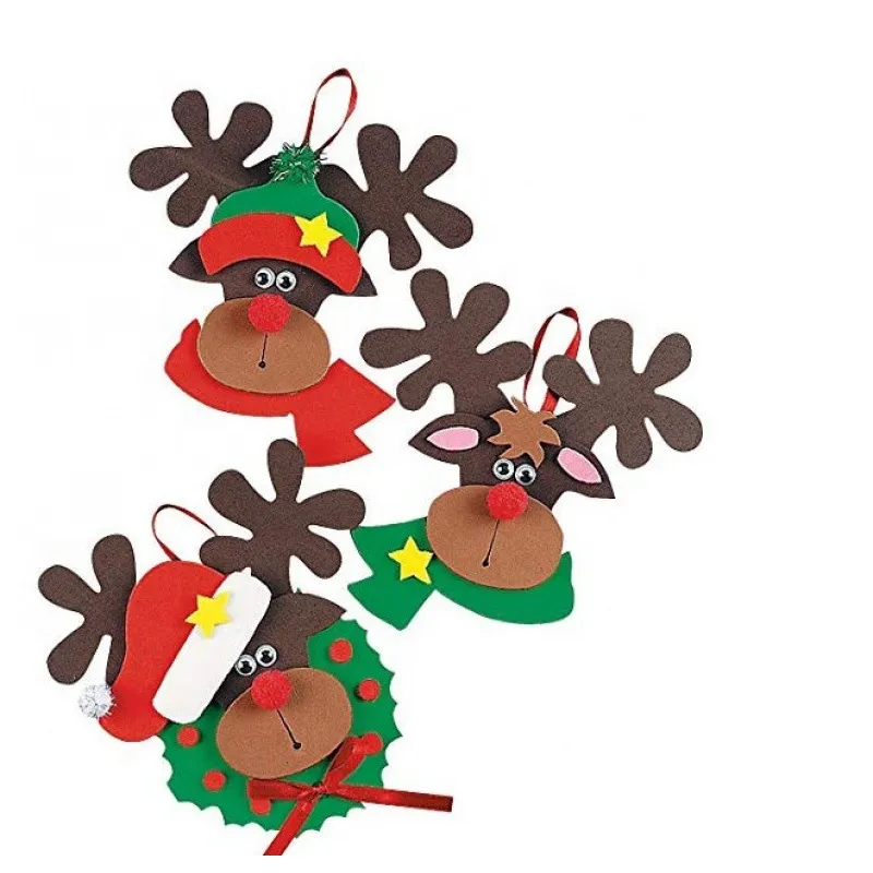 H8cm Christmas Tree Pendant Wool Felt Small Ornaments Pendants Decoration For Stocking Snowman Reindeer Santa Claus HH21-725