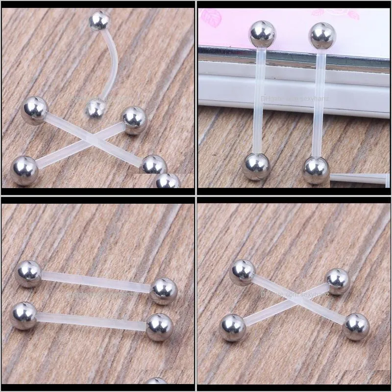 navel belly ring piercing stud jewelry with flexible bar for body jewelry button rings