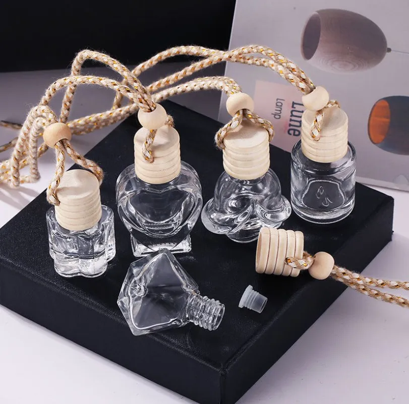 Car Perfume Bottle Glass Decoration for Bags Pendant 8ml Perfum e Ornament Air Freshener  Oils Diffuser Fragrance Storage Empty