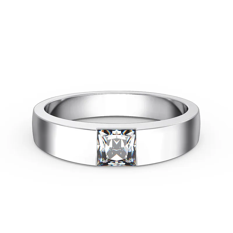 Solitario de compromiso de diamante de talla princesa de 0,5 quilates para su anillo de platino macizo 950, joyería matrimonial