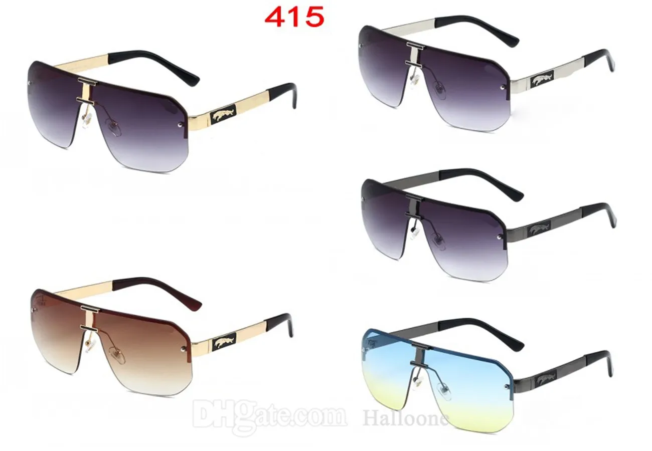 415 Top quality sunglasses polarized Glass lens classical designer for womens pilot Metal frame brand sunglass men women Holiday fashion sun glasses 5 color