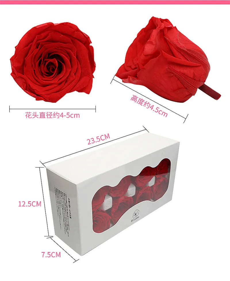 Regalos para el día de San Valentín para ella, regalos de cumpleaños para  mujer, 4 piezas de rosas reales preservadas para ella, regalos de flores de