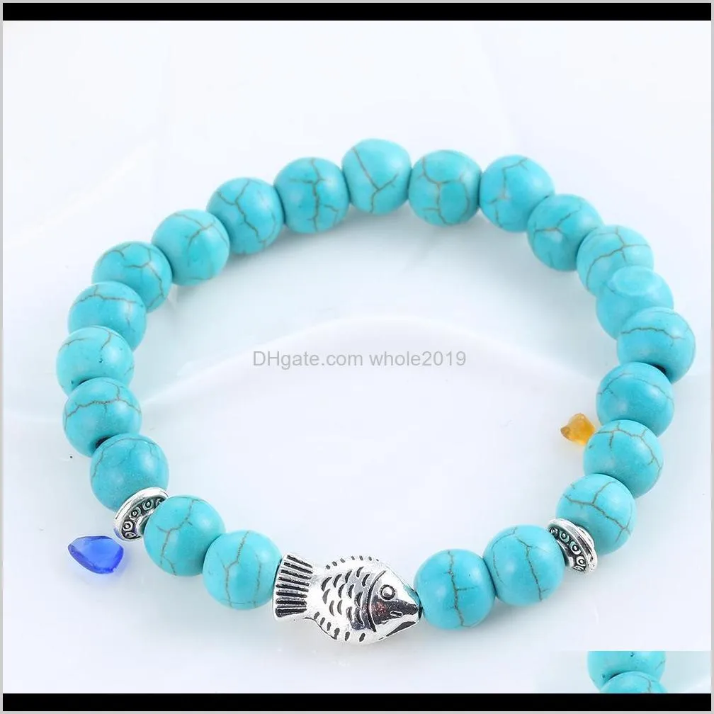 explosion models of natural stone turquoise blue matte black agate beads bracelets bracelet jewelry elastic sub whitebait
