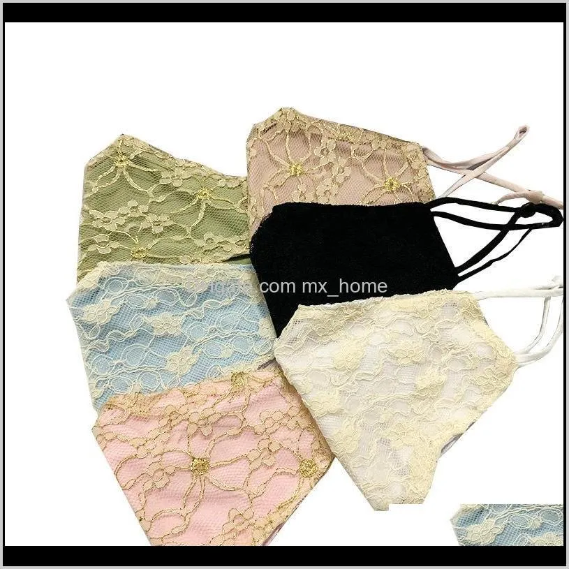 masks type of dust-proof, breathable and uv resistant lace double layer cloth