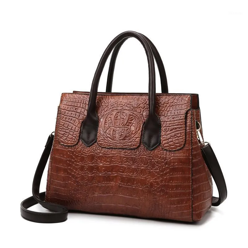 Вечерние сумки 2021 крокодиловые рисунки кожаная женская сумочка большая женская тоталя дизайнер бренд бизнес -плечо