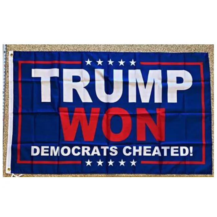 Trump won 3x5ft vlaggen 100D polyester banners indoor outdoor levendige kleur hoge kwaliteit met twee messing inkommen
