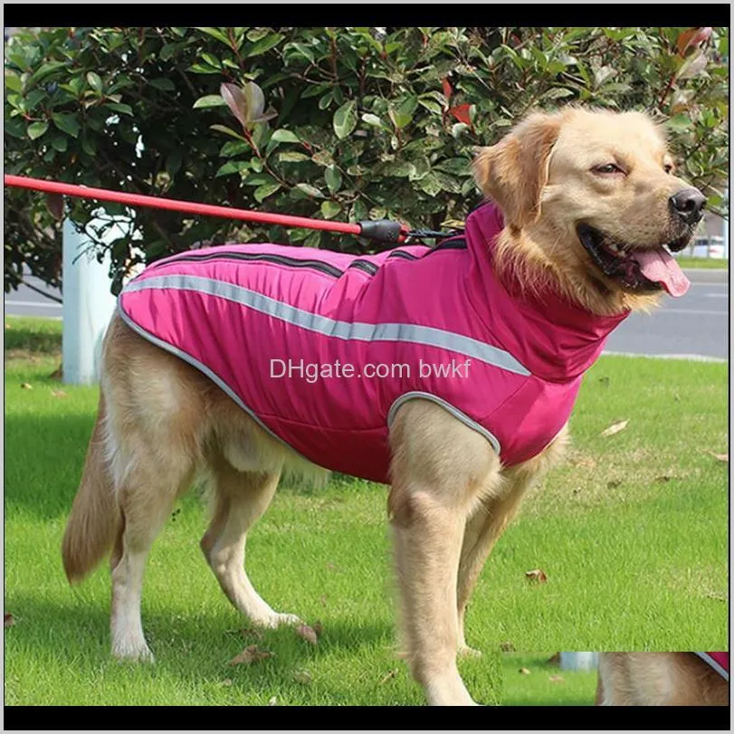 large pet dog clothes winter warm pet vest jacket waterproof dog coat clothes for large dog bulldog golden labrador clothing 201127