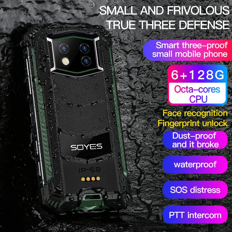 3.5 Прочный 3G 4G Smart Phone 4GB+128 ГБ Octa Core разблокированные телефоны Android NFC Wi -Fi GPS -отпечаток Ptt FM Bt SOS Face ID 13M Камера водонепроницаемый мобильный телефон 3800mah USA Europ