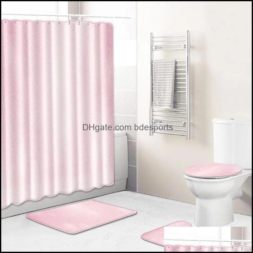 Bath Mats Zeegle Modern Mat Set Washable Shower Curtain Room Doormat Flannel Bathroom Soft Anti-slip Toilet Foot
