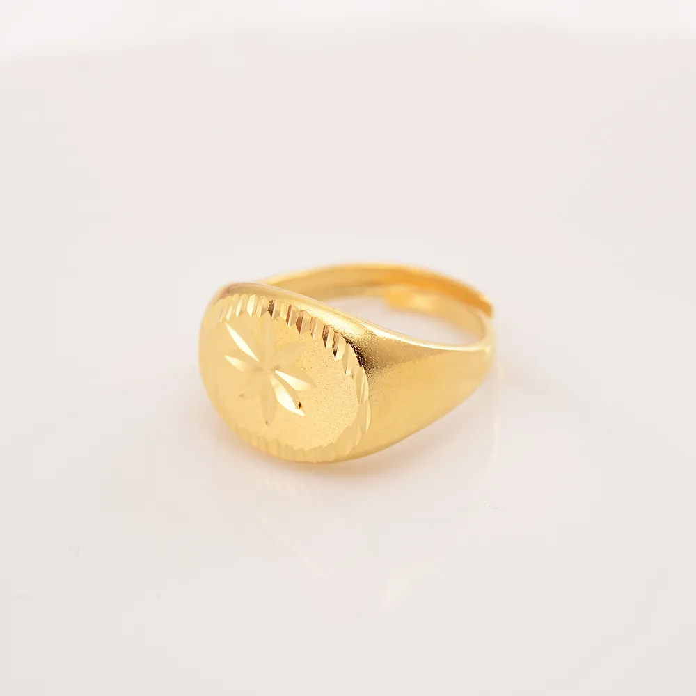 Ethiopië Dubai 18 K Ring Solid Fine Gold Gevulde Arabische Adjuffelige Ringen Resizable Vliegtuig Figuur Dames Adolescente Sieraden Halloween