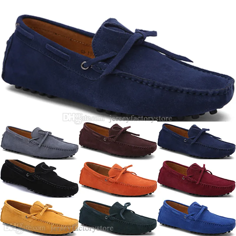 2094 nieuwe mode heren casual schoenen lederen brits stijl lente paar echt erwten scrub mannen rijden luie man overschoenen buiten comfortabel ademend zwart geel