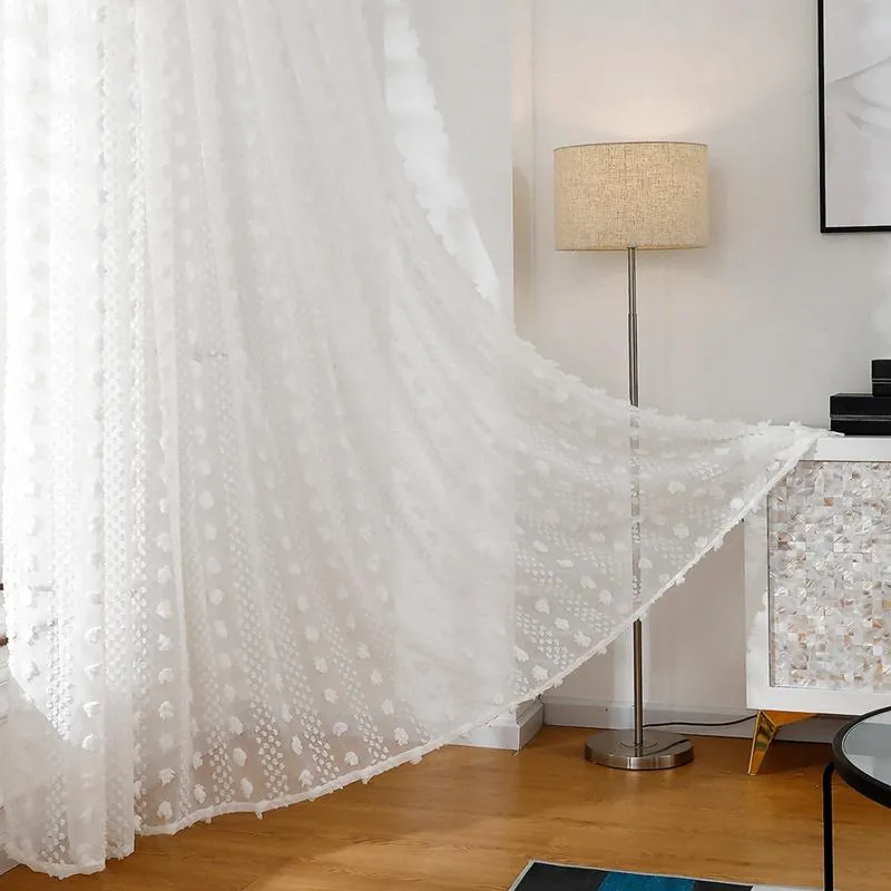 Gordijn gordijnen nordic minimalistische stijl licht-zendende partitie gaas gordijnen bloemenpatroon decor sheer woonkamer scherm