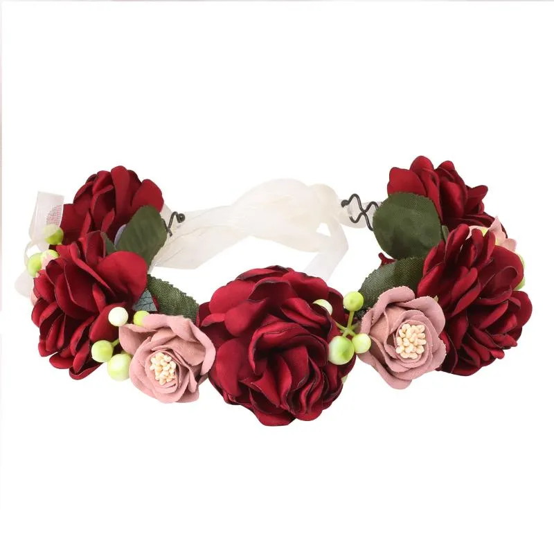 装飾的な花の花輪クラウン結婚式の髪の花のアクセサリー花嫁の模造花嫁は複数の色で手作りですHH002