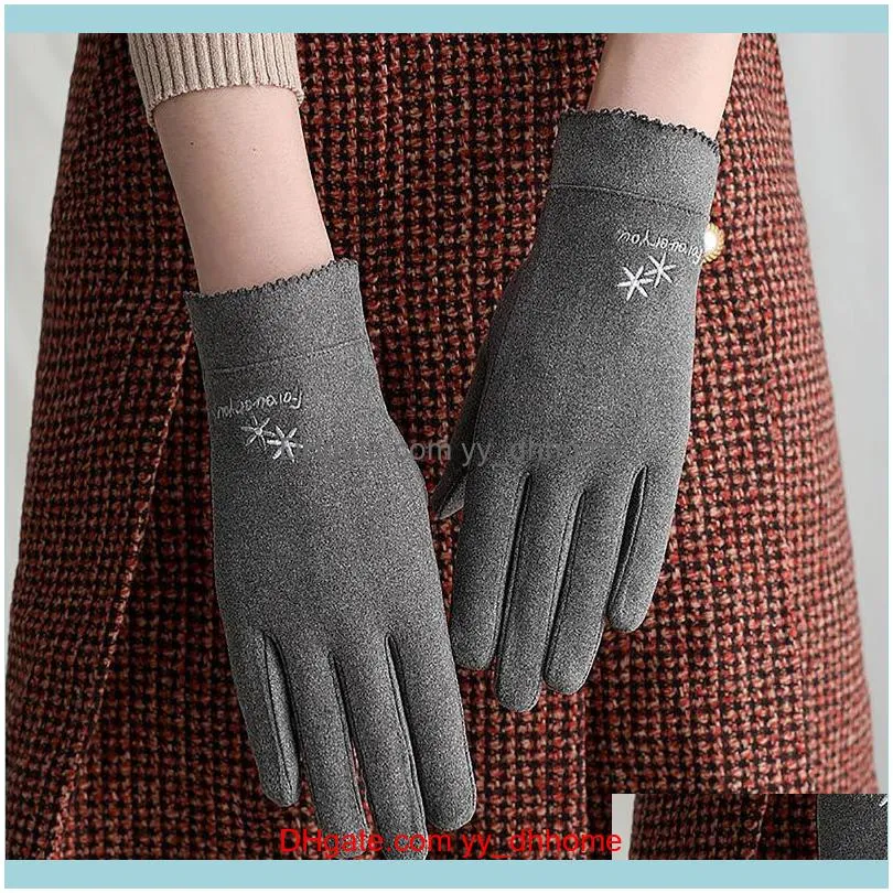Five Fingers Gloves Winter Fashion Women Touch Screen Warm Windproof Full Finger Mittens1