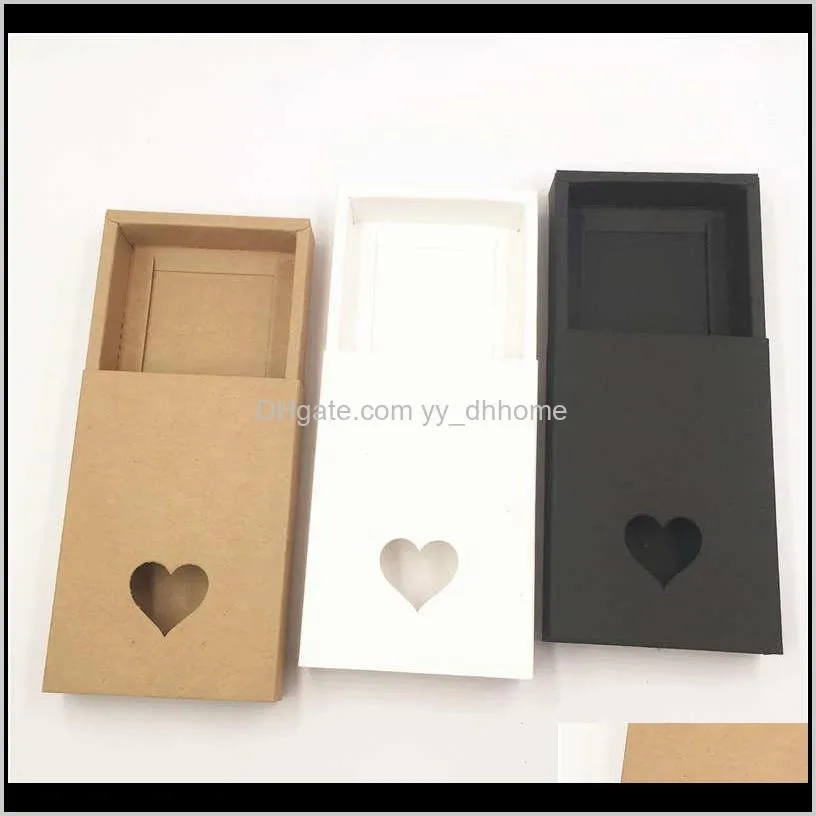 12pcs/lot paper drawer box fashion style heart shape pvc small window for wedding party candy  supplies drawer box cases