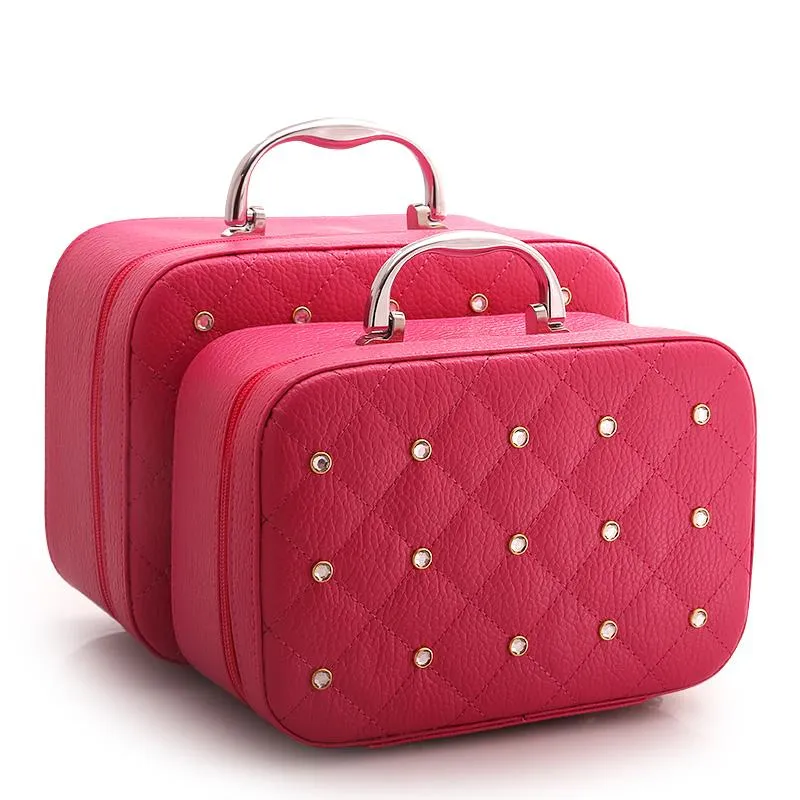مربع تخزين بسيط محمول سعة كبيرة متعددة الوظائف حقيبة سفر مستحضرات التجميل مقاومة للماء حقائب جميلة