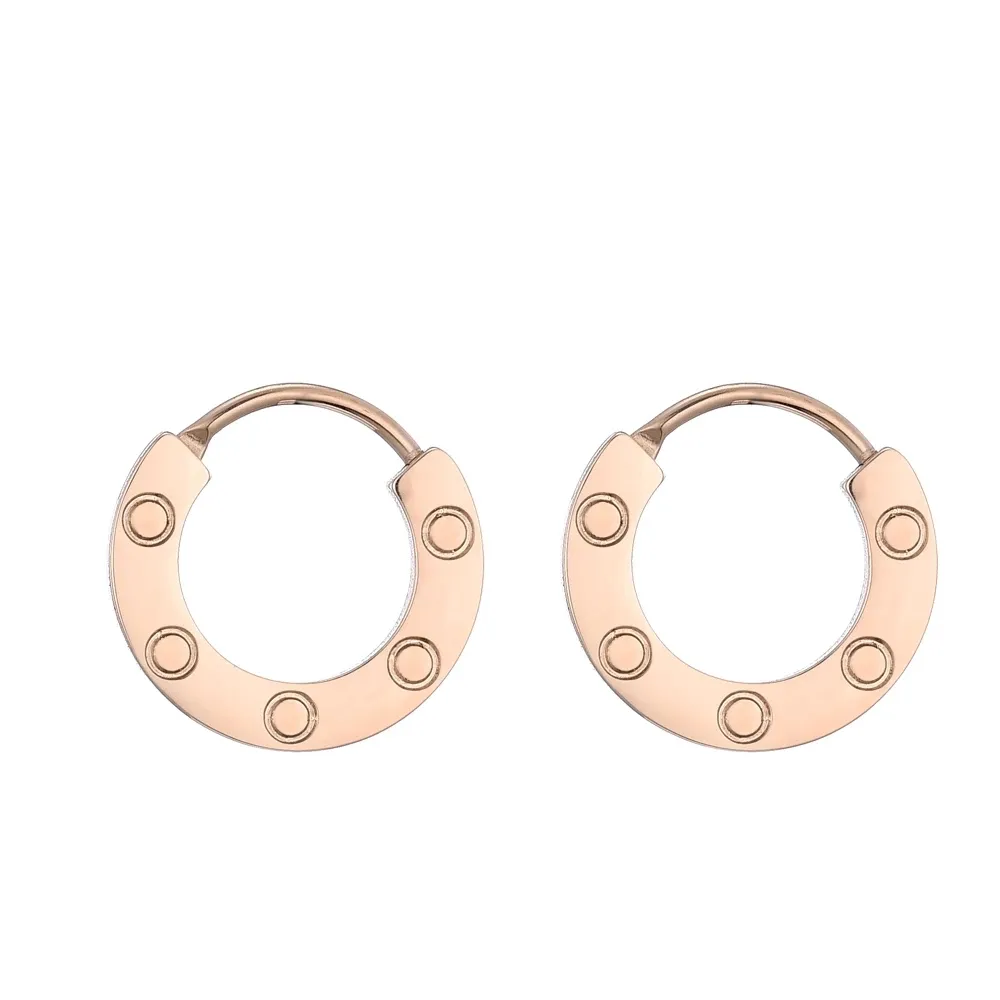 Love Single Boucle d'oreille pour femmes Mesdames Hoop Huggie Stud Vis Marquage 316L Titane Acier Célèbre Marque Designer Bijoux avec Inscr257j