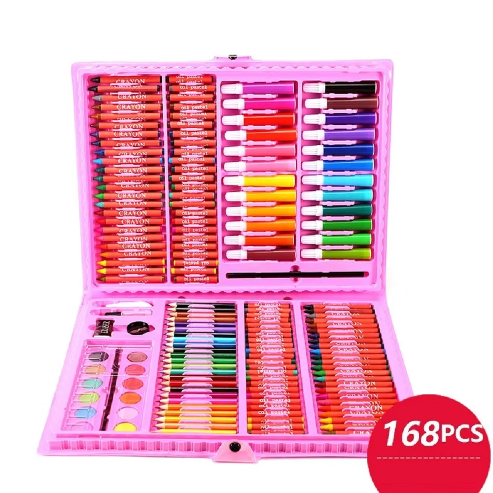 168 adet Sanat Malzemeleri Seti Deluxe Sanat Yaratıcılık Boyama Çizim Setleri Yetişkin Çocuklar Için Renkli Kalem Kiti Sanatçılar Için 210413