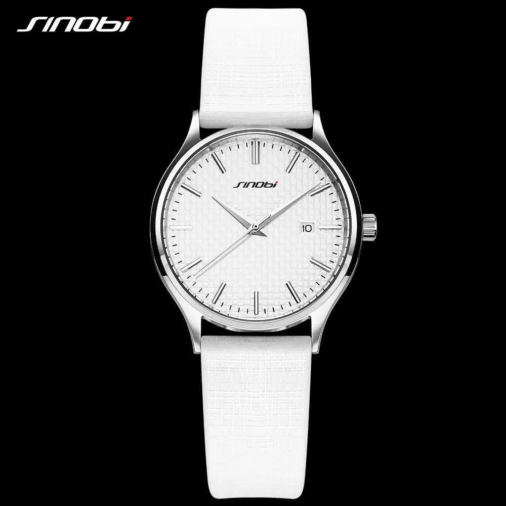 Sinobi Dames Luxe Merk Rvs Lederen Horloges Hoge Kwaliteit Waterdichte Horloge voor Dames Casual Clock Relogio Masculino Q0524