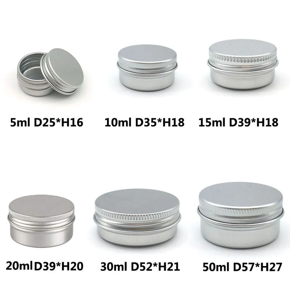 100pcs aluminiowy słoik puszki 10 ml 35*18 mm aluminiowe pojemnik na blasze okrągłe śrubowe pojemniki pokrywki metalowe puszki 15 ml 20 ml 25 ml 30 ml 35 ml 40 ml puszki pokarmowe Wiele rozmiarów