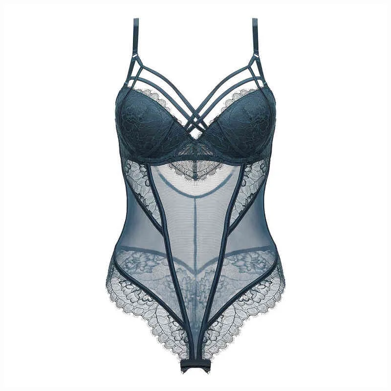 NXY SEXY SET SEXY DEEP V Vatten Löslig Lace Broderi Bodysuit Backless Bandage Bustiers Korsetter med Cup Underkläder Kvinnor Underkläder 1203