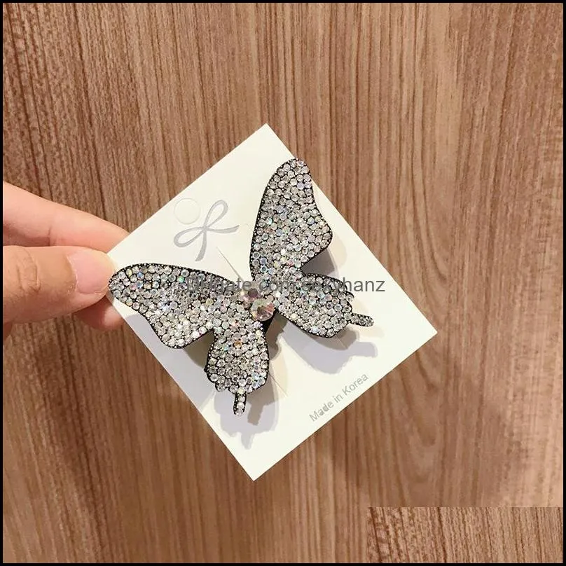 Girls Hair Ins Clips 3D Diamand Butterfly Hairpins Accessories pin clip hairpin overlock small clip joker