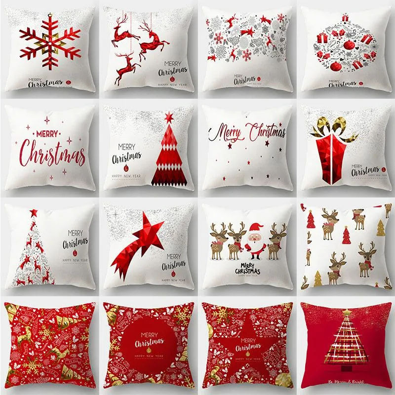 Kissen/Dekokissen, Frohe Weihnachten-Serie, einfacher, moderner Stil, für Zuhause, Sofa, Kissenbezug, Kissenbezug ohne Kern, für Wohnzimmer, Schlafzimmer