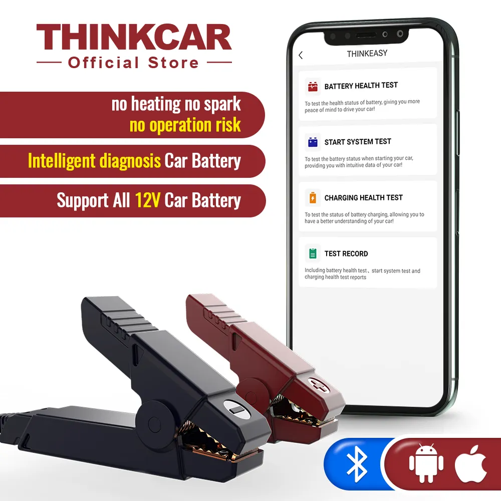 Thinkcar-Batterietester ThinkingEasy Automotive Tools Health Charger Analyzer 11-16V Spannungstest Diagnosewerkzeug